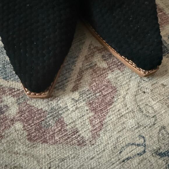 Jeffrey Campbell Leone Suede Woven Mules Black Slip On Shoes Size 10 - Picture 7 of 9